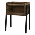 Daphnes Dinnette 19 x 12 x 23 in. Accent Table - Brown Reclaimed-Look - Black Metal DA2450600